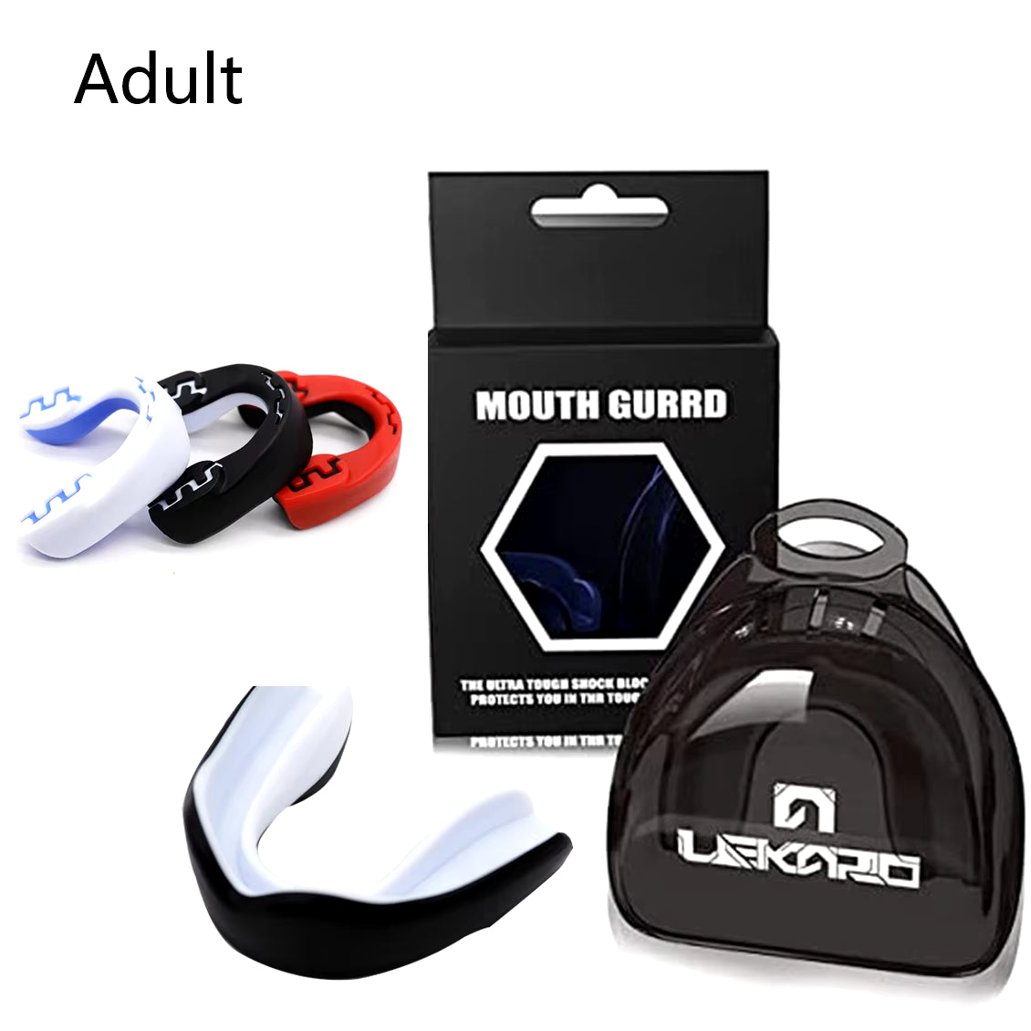 Adult Sports Eva Mouthguard Boxing Tooth Protection Set 